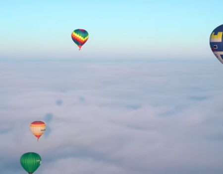На большом воздушном шаре... Видео перелета через Южный Урал