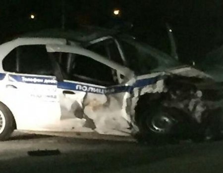 В Башкортостане пьяный водитель за рулем Hyundai Sonata врезался во встречную патрульную машину