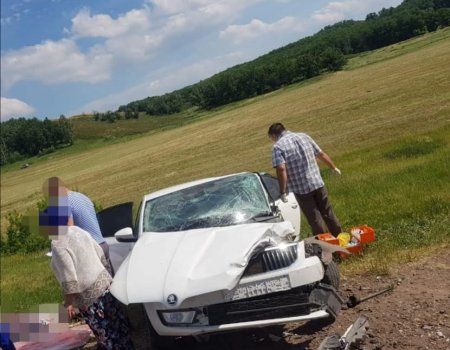 В Башкортостане при столкновении двух иномарок пострадали водители и их дети