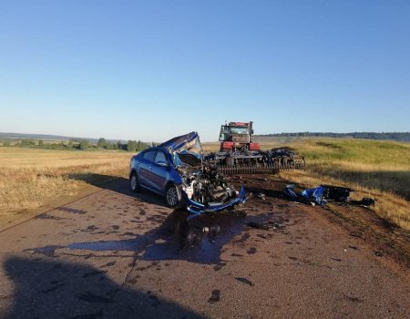 В Башкортостане водитель Kia погиб в ДТП с трактором из-за отсутствия дорожного освещения