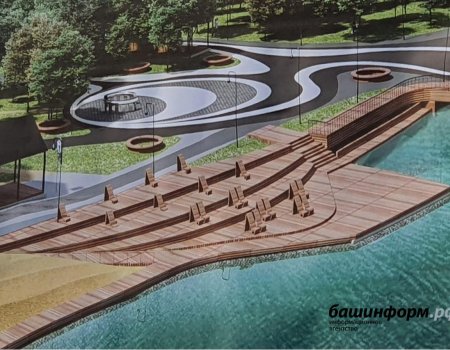 В Белебее продолжается реновация набережной пруда и окружающего парка