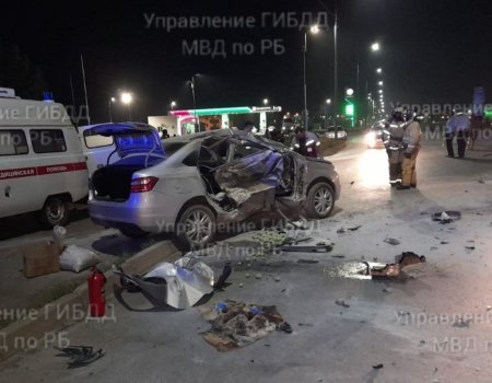 В Башкортостане мотоциклиста при столкновении с «Ладой Вестой» отбросило на Hyundai Creta