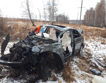 В Башкортостане иномарка на опасном повороте улетела в кювет: водитель погиб