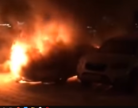 В Уфе поджог BMW в Сипайлово попал на видео