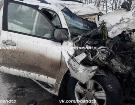 В Башкортостане Toyota Land Cruiser столкнулся с фурой: погиб водитель внедорожника