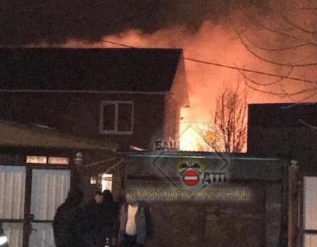 Крупный пожар в Уфе: почти 30 огнеборцев тушили дом, баню, сарай и гараж