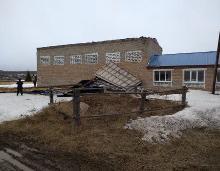 В Башкортостане сильным порывом ветра сорвало кровлю школьного спортзала