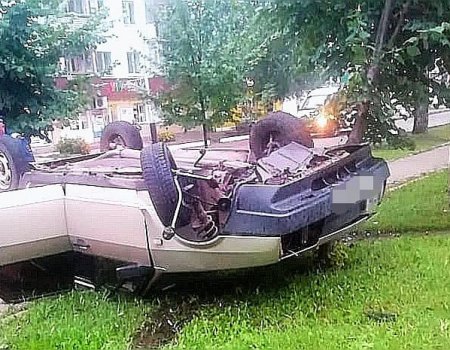 Пьяный водитель в Башкортостане перевернул машину на ровном месте