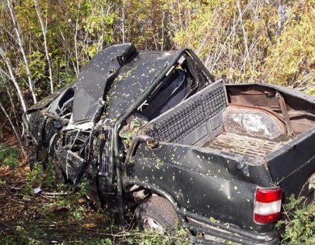 В Башкортостане машина опрокинулась в кювет: водитель погиб, два пассажира госпитализированы