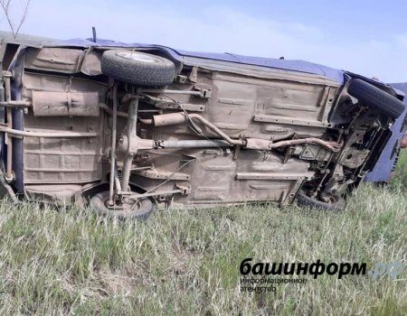 В Башкортостане автомобиль опрокинулся в кювет: пострадали два человека