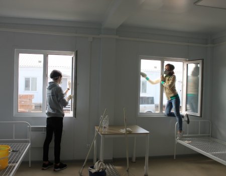 Волонтеры провели субботник в новом инфекционном госпитале, построенном в Уфимском районе