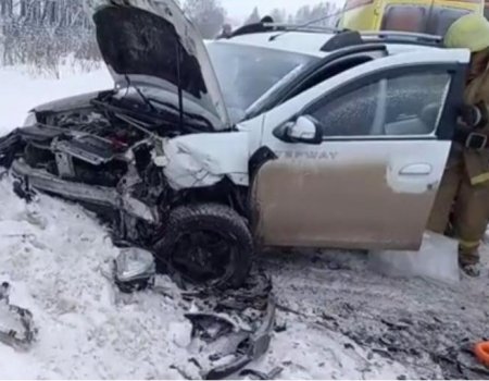 В Башкортостане столкнулись встречные «ВАЗ-2112» и Renault Sandero: пострадал водитель иномарки