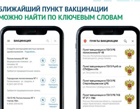 В Башкортостане адреса пунктов вакцинации доступны на электронных картах