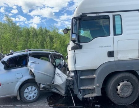 В Башкортостане в лобовом столкновении с грузовиком погиб водитель легкового автомобиля