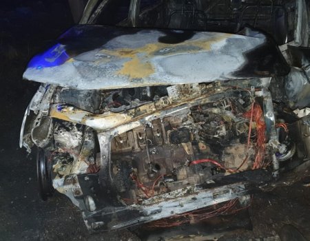 В Башкортостане машина врезалась в электроопору и загорелась: водитель выжил