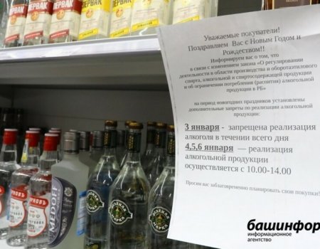 В Уфе в январские каникулы ограничат продажу алкоголя