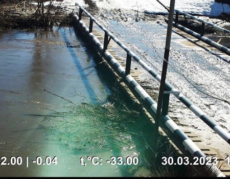 На реке Уршак в Башкирии уровень воды за сутки снизился на полметра