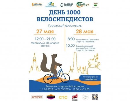 В Уфе 27 и 28 мая состоится фестиваль «День 1000 велосипедистов»