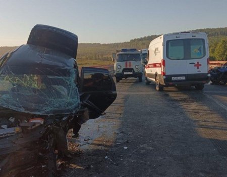 В Башкортостане из искореженной в лобовой аварии машины достали труп водителя