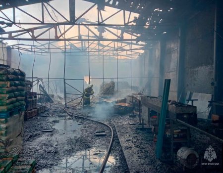 В Башкирии произошёл пожар на складе, где хранилась тротуарная плитка