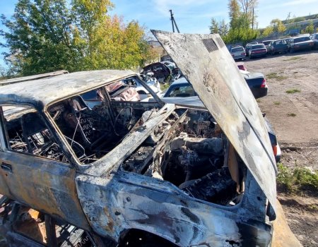 В Башкирии двое пьяных парней угнали машину, а затем сожгли ее