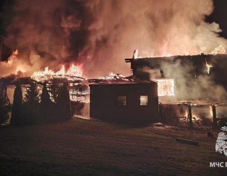 Сильный пожар под Уфой: сгорели баня и пристрой