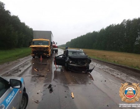 В Башкирии на трассе лоб в лоб столкнулись «Рено Логан» и КАМАЗ: водитель легковушки погиб
